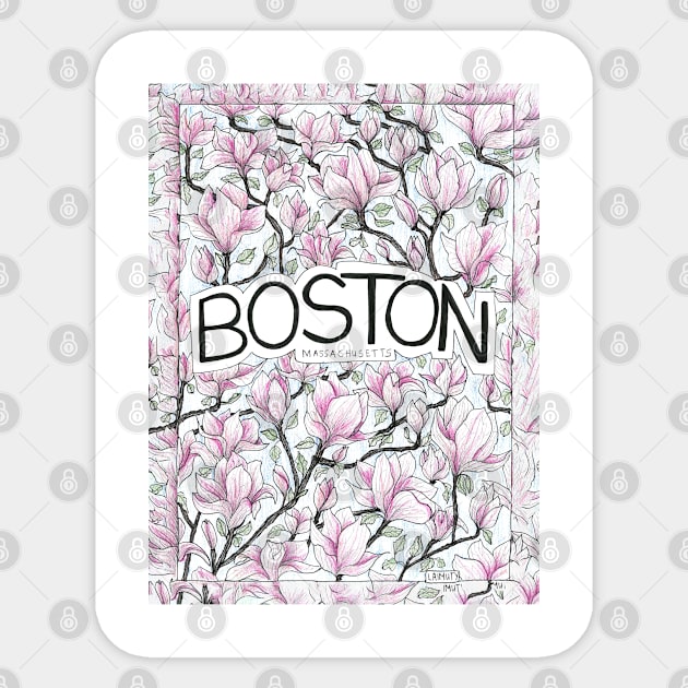 Boston Magnolia Sticker by laimutyy